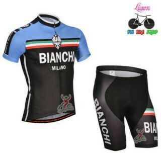 ชุดปั่นจักรยาน BIANCHI ฟ้า-ดำ