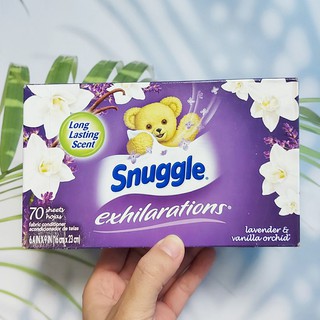 แผ่นอบผ้า กลิ่นลาเวนเดอร์&amp;วนิลลา Fabric Softener Dryer Sheets Exhilarations Lavender &amp; Vanilla 70 Sheets (Snuggle®)