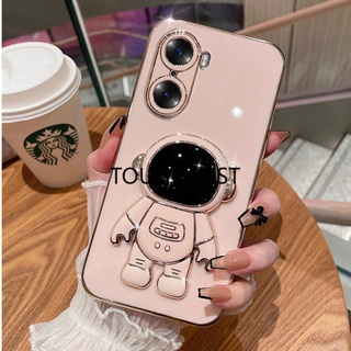 เคส Huawei Honor 8X Max เคส Honor 50 Pro เคส Honor 60 Pro Case Honor 50 SE Case Honor 60 SE Luxury Cute Silicone 3D Astronaut Stand Phone Cover Case โทรศัพท์มือถือ ซิลิโคน ลายนักบินอวกาศ พร้อมขาตั้ง หรูหรา สําหรับ