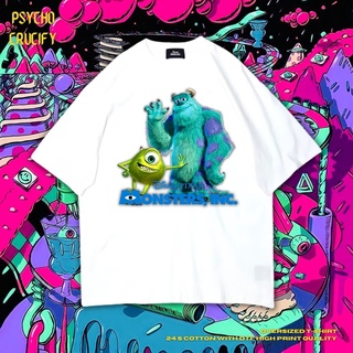 Psycho Crucify "Monsters, INC." เสื้อยืด ขนาดใหญ่ | สีขาว | เสื้อยืด ลายมอนสเตอร์ INC | เสื้อยืด ลายการ์ตูน | เสื้อยืด ข