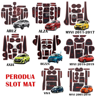 Perodua SLOT MAT ตกแต่งภายในรถยนต์ ARUZ MYVI OLD LAGI BEST MYVI 2018 AXIA ALZA BEZZA VIVA สีแดง / สีน้ําเงิน