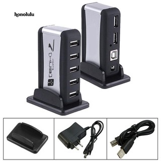 Hel_ อะแดปเตอร์ 7 พอร์ตความเร็วสูง Usb 2 . 0 Hub Power 50 . 5 V Pc Laptop