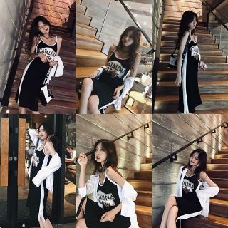 Dress สายเดี่ยว สกรีนอก CATALINA VINTANG ทรงสอบ