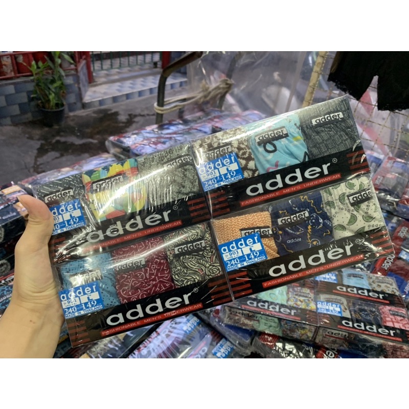 กางเกงในแอดเดอร์เเพ็ค adder ขอบหุ้ม/ขอบโชว์ F/L/XLผ้าลาย แพ็ค 3 ตัวคละสี กางเกงในผู้ชาย ผ้าคอตตอน ลายเปลี่ยนตามซีซั่น - รูปที่ 5