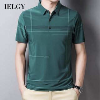 IELGY เสื้อโปโล แขนสั้น แห้งเร็ว สไตล์สปอร์ต สําหรับผู้ชาย