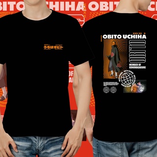 แขนสั้นcrew neckObito uchica เสื้อยืด สีดํา และสีขาว พรีเมี่ยมS-XXXXL