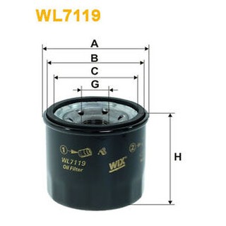 WIX กรองน้ำมันเครื่อง อแวนซ่า 1.3/1.5, สวิฟท์ ท์1.2 ปี12 WL7119 16510-58M00