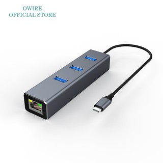 OWIRE 4 in 1 USB C Hub USB TYPE C 3.1 Adapter k พร้อมพอร์ต USB 3.0 ซ็อกเก็ตเครือข่ายสำหรับ iPad pro 2020 Nintendo Switch