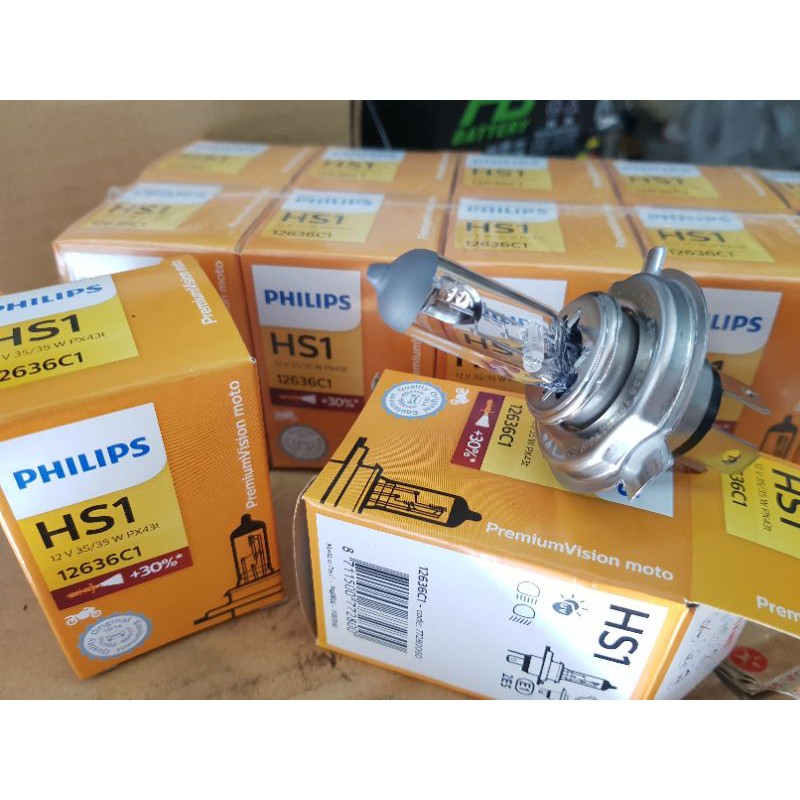 หลอดไฟหน้า 3 ขาแท้ฟิลลิป12v35wสำหรับรถจักรยานยนต์