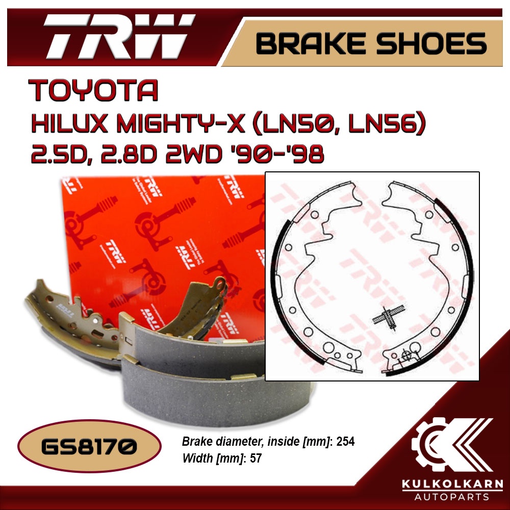 ก้ามเบรคหลัง TRW สำหรับ HILUX MIGHTY-X (LN50, LN56) 2.5D, 2.8D 2WD '90-'98 (GS8170)