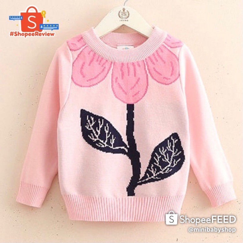 เสื้อสเวตเตอร์กันหนาวสําหรับเด็กผู้หญิง 14-19 กก. แบรนด์ Baby&Kids Element