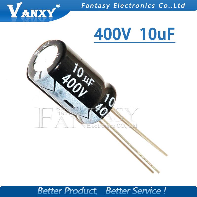 10PCS Higt quality 400V10UF 10*17mm 10UF 400V 10*17 Electrolytic capacitor