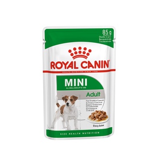 ส่งฟรี [ยกกล่อง 12 ซอง] Royal canin Mini Adult pouch อาหาร เปียก สุนัขโต ขนาดเล็ก อายุ 10 เดือน–12 ปี กล่อง 85 กรัม