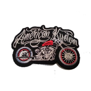 [ตัวรีด เย็บได้] American Kustom ป้ายติดเสื้อ logo Embroidered Sew Iron On Patches Badge