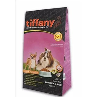 Tiffany ทิฟฟานี่​ 15กก.อาหารสุนัข​ ชนิดเม็ดระดับพรีเมียม ประกอบที่สำคัญคือ โปรตีน ไขมัน วิตามินและแร่ธาตุที่เหมาะสม