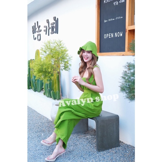 มีหมวก เอี๊ยมหมี จั๊มหมีสายเดี่ยวสีพื้น พร้อมส่ง