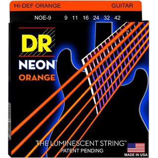 สายกีตารไฟฟ้า DR Strings Neon Hi-Def Orange Electric Guitar Strings รุ่น NOE-9 สีส้ม เบอร์ 9