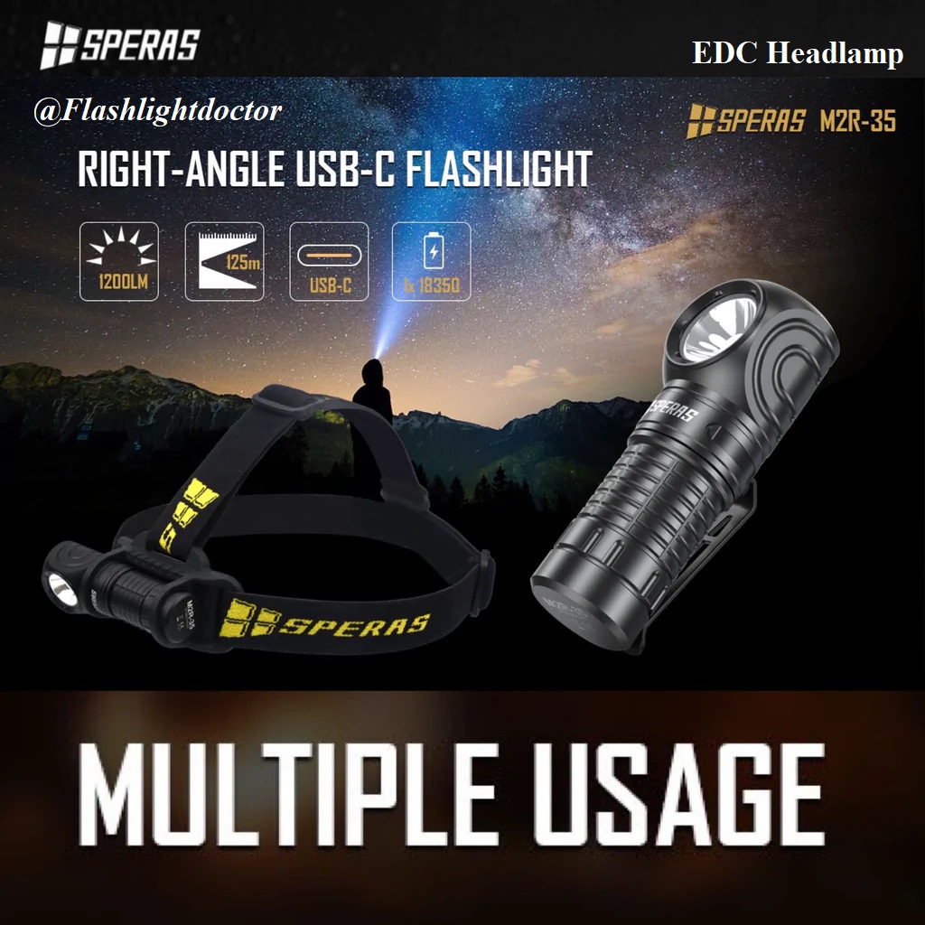 #SPERAS M2R-35 1200LMS 125M EDC Headlamp