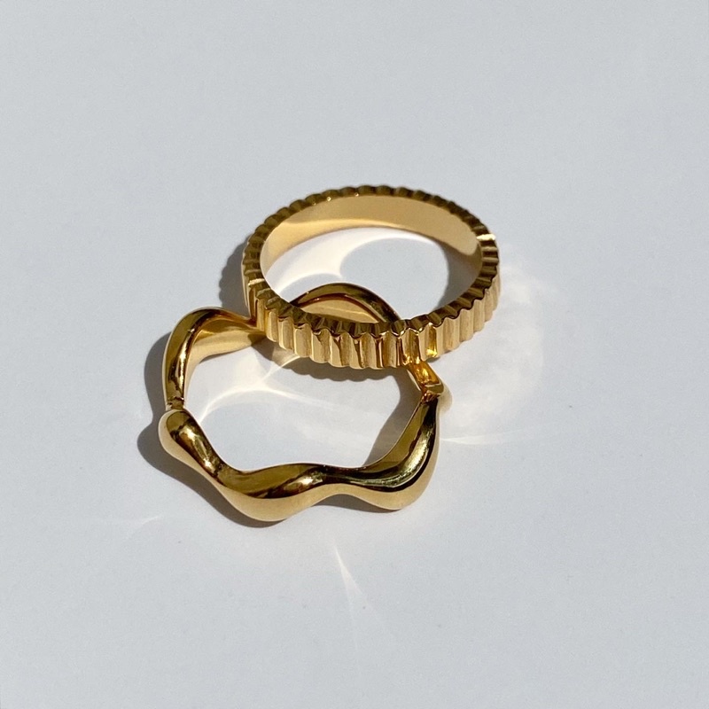 imean.store - Sea waves & Gear rings | แหวนงานไทเทเนี่ยมชุบทองเค 18k