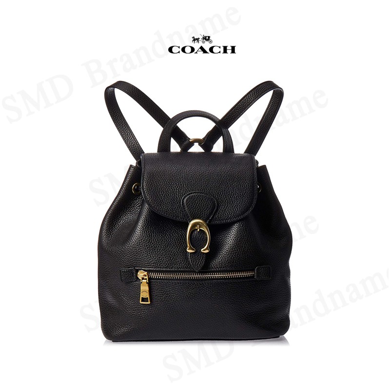 Coach Women's Polished Pebble Leather Evie Backpack Black Coggles