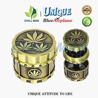 ChillMan🤪(Leaves Box)Grinder แบบทึบ ที่บดสมุนไพร เครื่องบดอเนกประสงค์ 3ชั้น เครื่องบดสมุนไพร โลหะผสมสังกะสี D0006