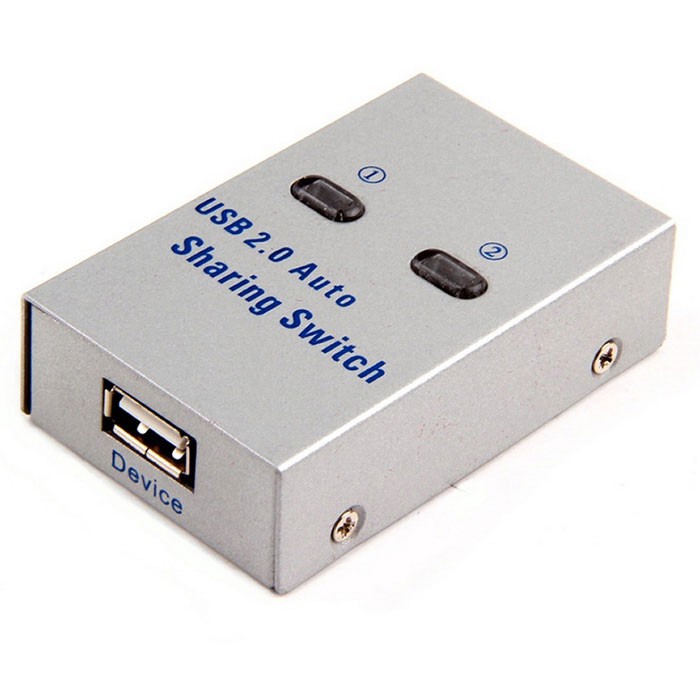 2 Ports USB 2.0 Manual Share Sharing Switch Splitter Box Hub For PC Printer (ออโต้)