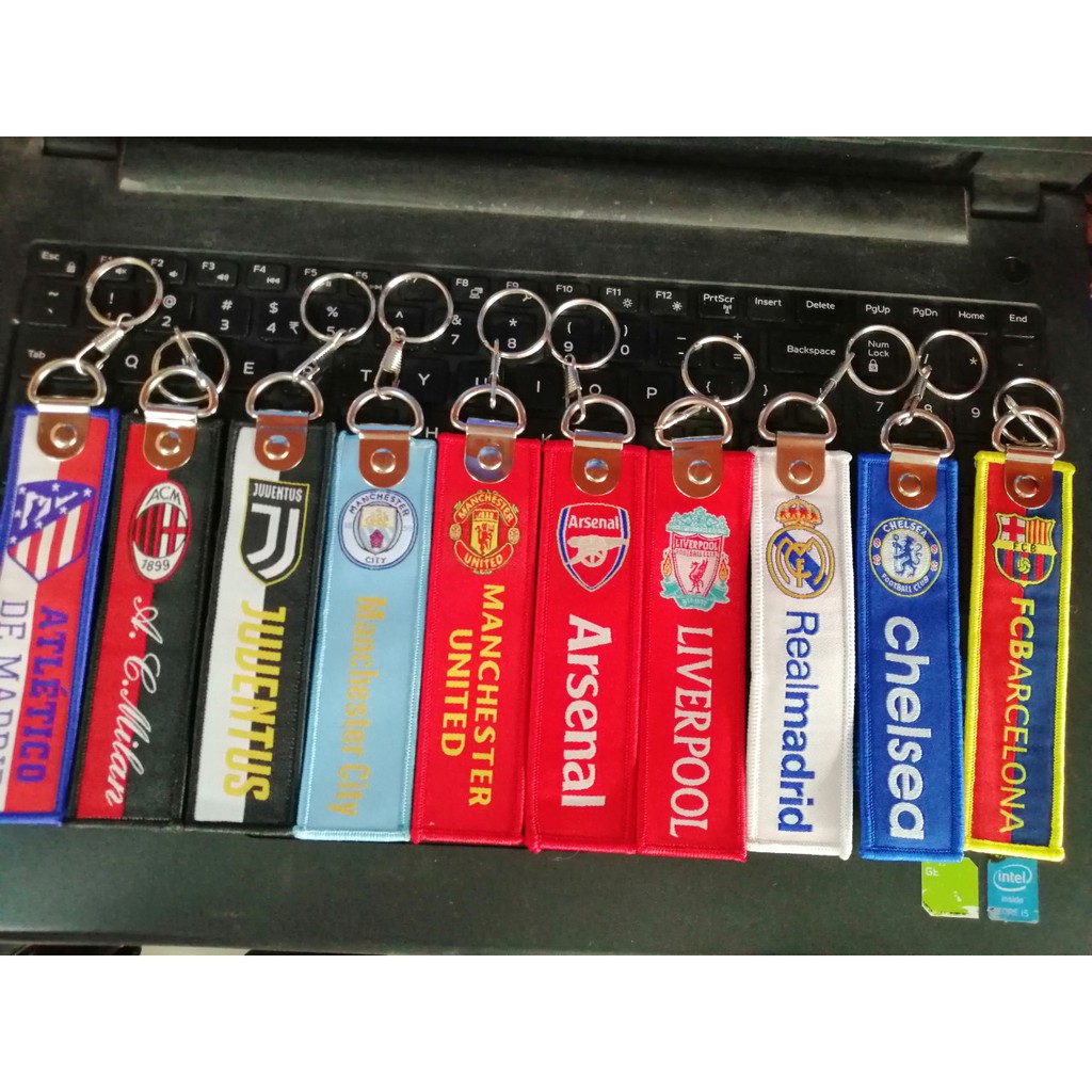 พวงกุญแจผ้าสโมสรฟุตบอล Arsenal Liverpool Chelsea MU แท้ barca