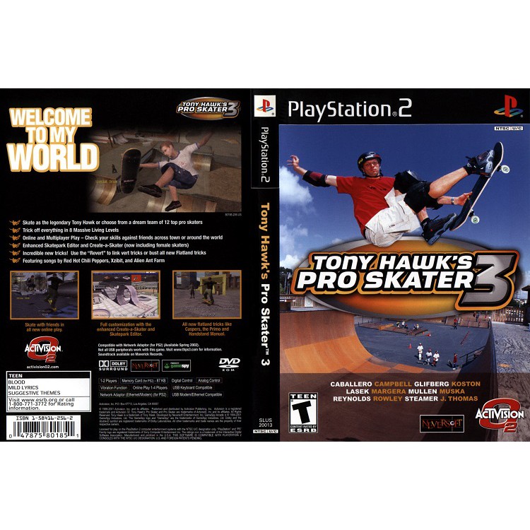 TONY HAWK'S PRO SKATER 3 [PS2 US : 1 Disc]