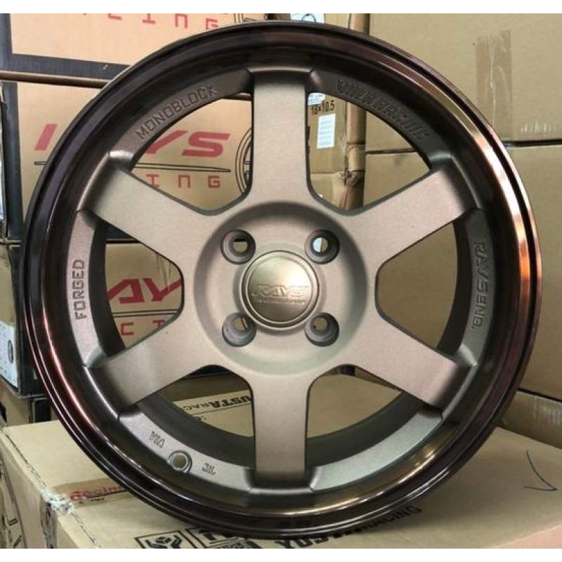 ล้อแม็กใหม่ - TE37 น้ำตาล งานKAYS - ขอบ15 x 7 x 4รู100