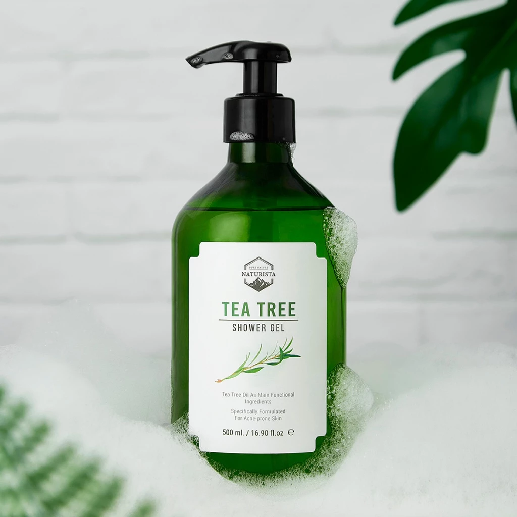 Naturista เจลอาบน้ำทีทรี สูตรสดชื่นกระจ่างใส ลดสิวตามเรือนร่าง Tea Tree Shower Gel 500ml thumbnail 3