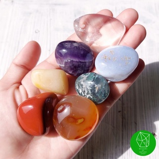 ชุดหินขัดมันธรรมชาติ 7 จักระ 7 Chakra Tumbleds Stone Set