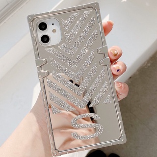 เคสโทรศัพท์มือถือกระจก ทรงสี่เหลี่ยม กันกระแทก แวววาว หรูหรา สําหรับ apple iPhone 11 Pro MAX iPhone 11pro iPhone XS MAX ixs