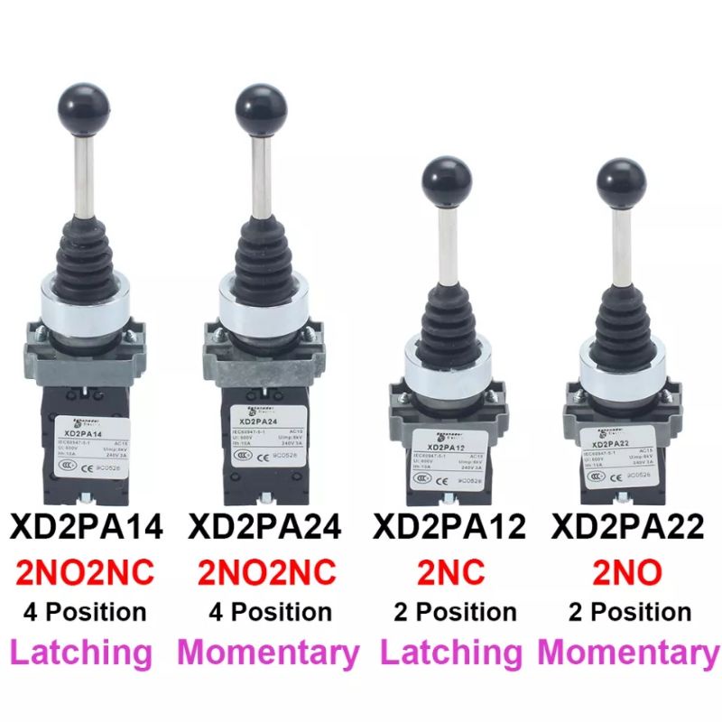 2NO 2ตำแหน่งสลักXD2-PA12 PA14 Rocker Joystick Controllerฤดูใบไม้ผลิสุทธิโรตารีสวิทช์รีเซ็ตPA22 PA24 