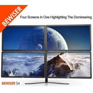 ์NEW! BEWISER รุ่น S4 แท่นขาตั้ง 4 จอมอนิเตอร์ VESA ขนาดจอ 15"-30" ฐานตั้งโต๊ะโลหะสีดำ Quad Monitor VESA Stand black