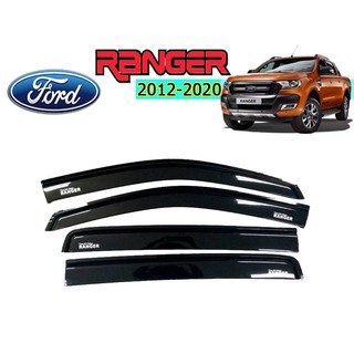 กันสาด/คิ้วกันสาด ฟอร์ด เรนเจอร์ Ford Ranger ปี 2012-2020 4 ประตู สีดำ