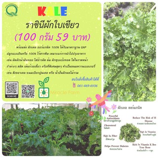 ผักเคล ใบเคลสดออร์แกนิค100%(พร้อมรับประทาน) 100 กรัม