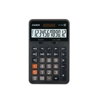 Casio Calculator เครื่องคิดเลข คาสิโอ รุ่น AX-12B แบบตั้งโต๊ะทั่วไป 12 หลัก สีดำ