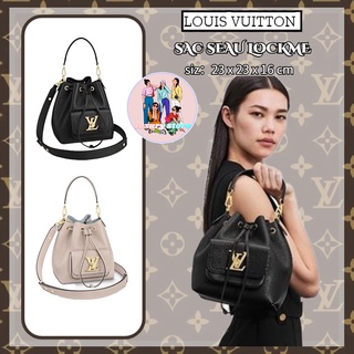 หลุยส์วิตตอง Louis Vuitton SAC SEAU LOCKME/กระเป๋าผู้หญิง/กระเป๋าสะพายข้าง/กระเป๋าสะพายไหล่/กระเป๋าถือ/การจัดซื้อยุโรปแท