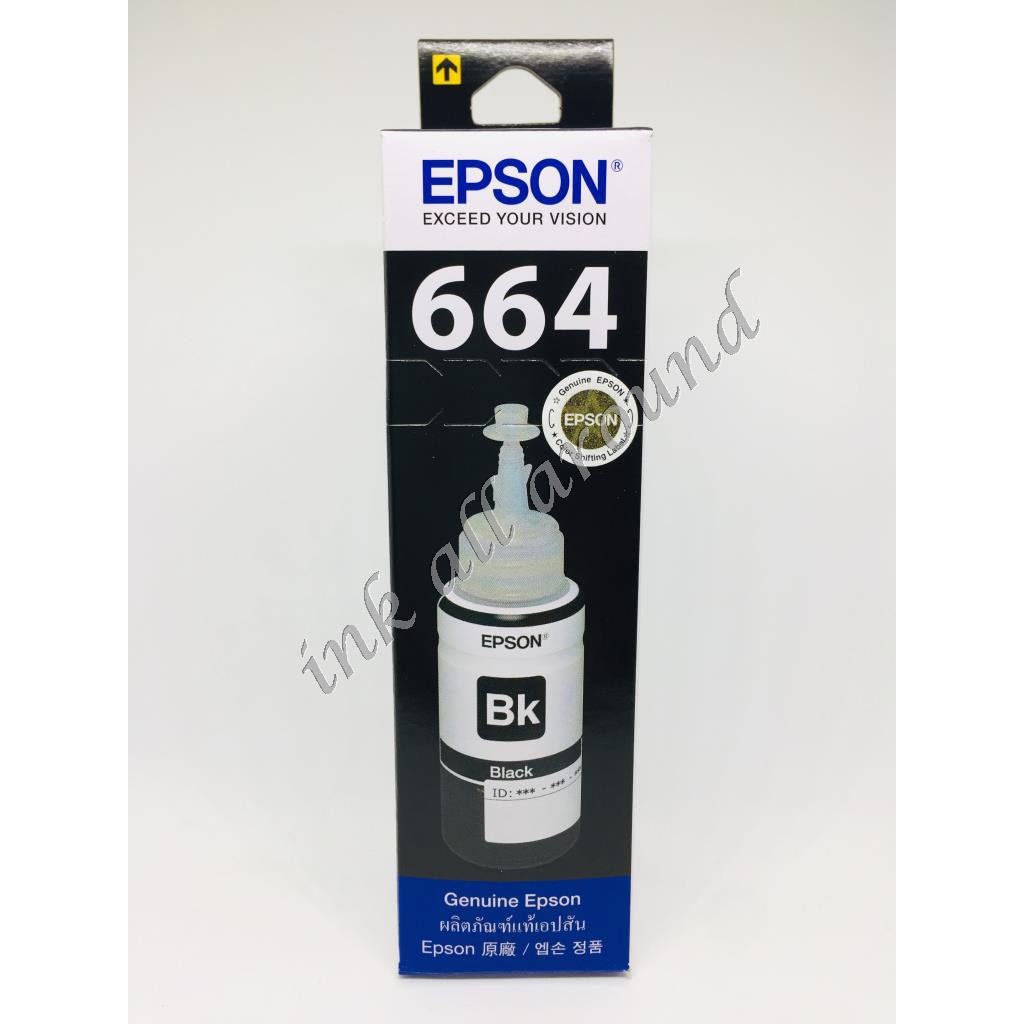 EPSON T664 BK for Printer EPSON L Series  หมึก Epson T664 แท้ สีดำ