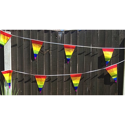ธงราวสามเหลี่ยม ธงราวสีรุ้ง ธงราว ธงสามเหลี่ยม ธงหลากสี Rainbow LGBT PRIDE Pennant Pendant Bunting String Flag Deco ราคา ถูกที่สุด ดีลบีเคเค แกลเลอรีภาพที่ 6