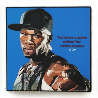 50 Cent นักร้อง แร็พเปอร์ Rapper Hip hop รูปภาพ​ติดผนัง pop art ฮิปฮอป กรอบรูป แต่งบ้าน ของขวัญ