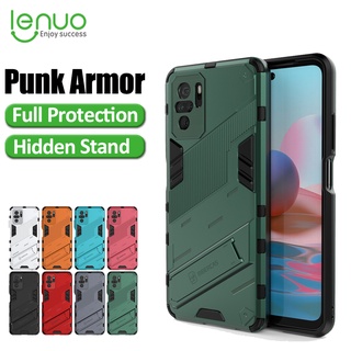 Lenuo กับผู้ถือ Punk เคส สำหรับ Xiaomi Redmi Note 10 5G 10 4G 10s 10 Pro Max 9s 9 Pro Max เคสโทรศัพท์ เกราะ กันชน กันกระแทก เคสมือถือ