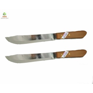 มีดครัว ปลายแหลม 12"Kiwi ด้ามไม้ 2 ด้าม Knife sharpener 8 " Wooden handle 2 pieces