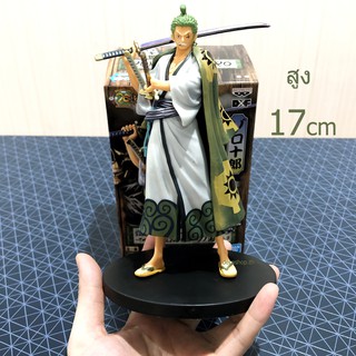 โมเดล ของเล่น วันพีช  โรโรโนอา โซโร Roronoa Zoro Wano Country DXF One Piece ขวัญของเล่นทำมือ ตกแต่งโต๊ะ เด็กผู้ชาย