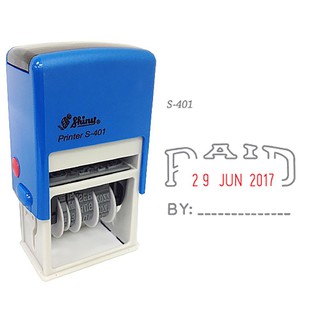 ตรายางวันที่ + PAID (อังกฤษ) หมึกในตัว shiny S-401