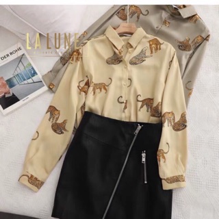 LEOPARD PRINT ZARA เสื้อเชิ้ตแฟชั่นสุดฮิต