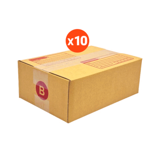 กล่องไปรษณีย์ ฝาชน (เบอร์ B) พิมพ์จ่าหน้า (10 ใบ) กล่องพัสดุ กล่องกระดาษ