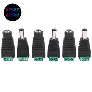 6 Pcs 5.5X2.1Mm Female + Male CCTV DC Power Connector Adapter Repar Part
