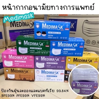 Medimask​ Lv1 หน้ากากอนามัยเกรดทาง​การแพทย์​  บรรจุ 50ชิ้น/กล่อง