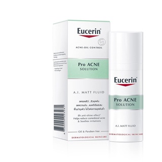 Eucerin Pro Acne Solution A.I. Matt Fluid Moisturizer ลดรอยสิว ควบคุมความมัน นาน 8ชม.สิว รอยสิว มอยเจอร์ไรเซอร์ บำรุงผิว